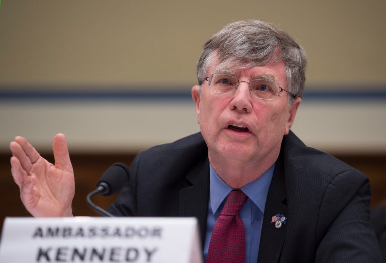 The two Republicans sent letters to Secretary of State John Kerry and Inspector General Steve Linick calling for Patrick Kennedy's removal and an immediate investigation into his actions. (AP Photo)