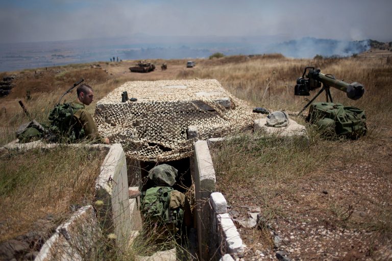 Israeli soldiers man a position on the border with Syria on the Israeli controlled Golan Heights. (AP File)