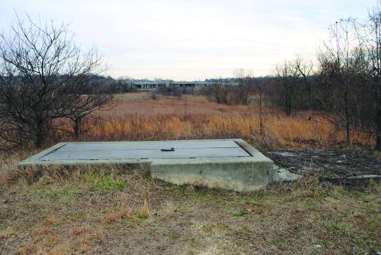 The emergency shaft in a field in Anacostia, from which Green Line riders resurfaced after their train stopped under the Anacostia River. (Photo: Metro)