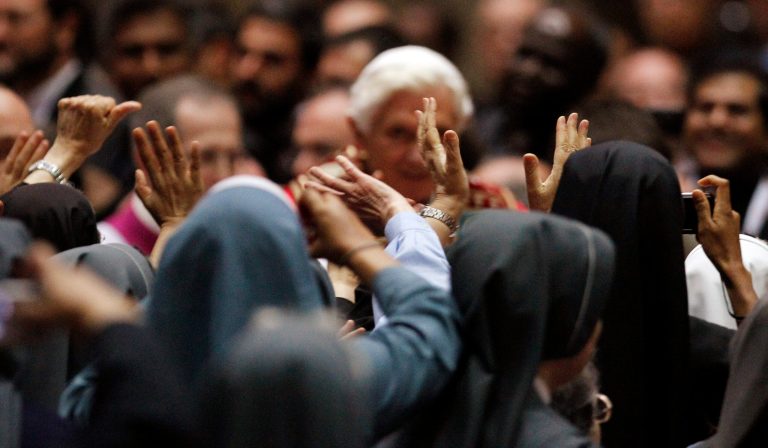   FILE - In this June 2, 2012, file photo, Pope Benedict XVI is greeted by nuns during a meeting with priests and religious at the Duomo gothic cathedral, in Milan, Italy. Benedict has been trying to restore Catholic traditions he believes were lost 50 years ago in the modernizing reforms of the Second Vatican Council. As he presses for a more conservative Catholicism, the pope has been vigilant about ensuring that groups and individuals that operate in the name of the church are adhering to core Catholic teaching. The Vatican orthodoxy watchdog, the Congregation for the Doctrine of the Faith, concluded in April that the Leadership Conference of Women Religious had strayed far from authentic doctrine and gave three American bishops the authority to overhaul the organization. The board for the nunsâ group responded by calling the Vaticanâs investigation flawed and its conclusions unsubstantiated. Top executives of the sistersâ organization are bringing their concerns to a meeting Tuesday, June 12, in Rome with Vatican officials. (AP Photo/Luca Bruno, File)  