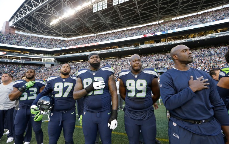 The Seattle Seahawks may make a statement at the outset of the National Football League's 97th season. (AP Photo/Elaine Thompson)