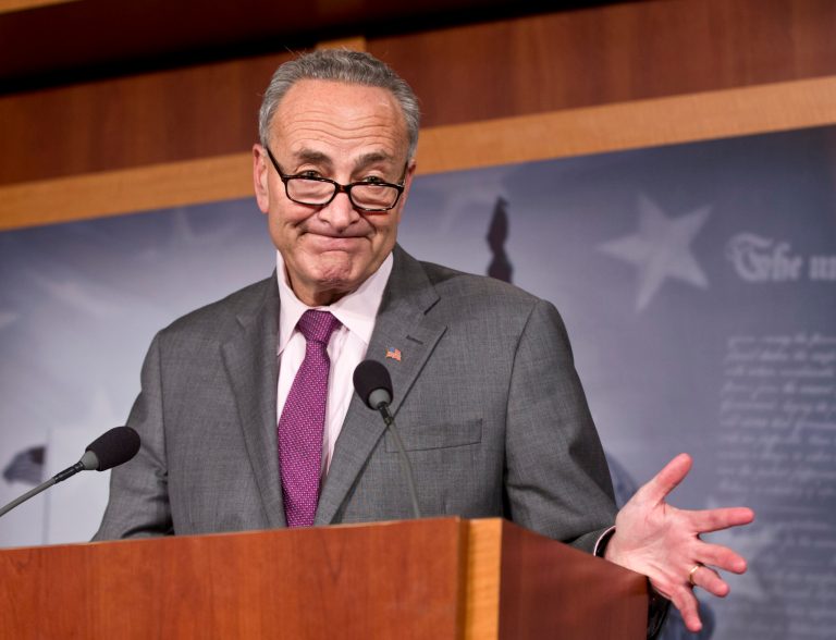 Sen. Chuck Schumer, D-N.Y., expresses his dismay at Russian Vladimir Putin leader granting asylum to American secrets leaker Edward Snowden. (AP/J. Scott Applewhite)