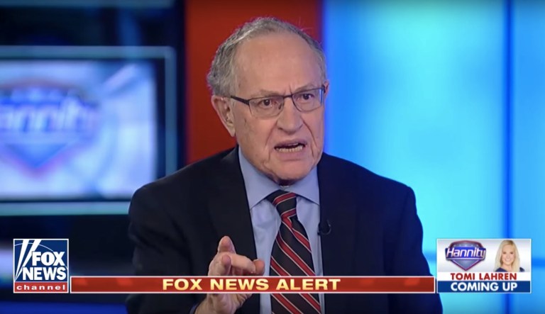 On Friday, Alan Dershowitz, the famed attorney, weighed in on President Trump's reported remarks calling Haiti, El Salvador, and African nations "shithole countries." (screenshot)