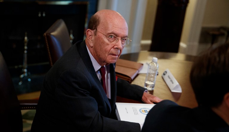 Wilbur Ross shows up with a Campbell’s soup can and does his best Nancy Pelosi