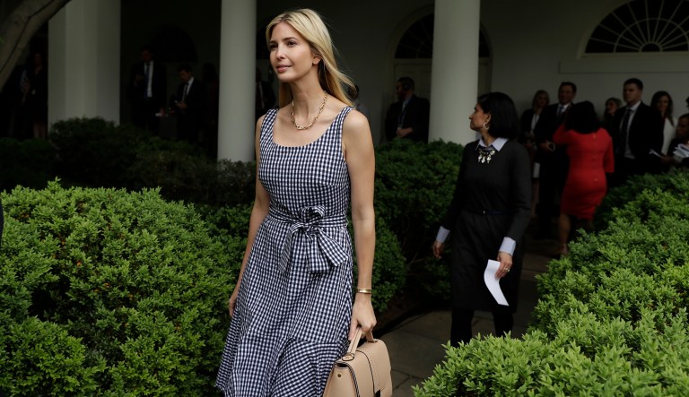 An environmental group asked supporters on Friday to target Ivanka Trump in a last ditch effort to keep President Trump from backing out of the Paris climate change agreement. (AP Photo/Evan Vucci)