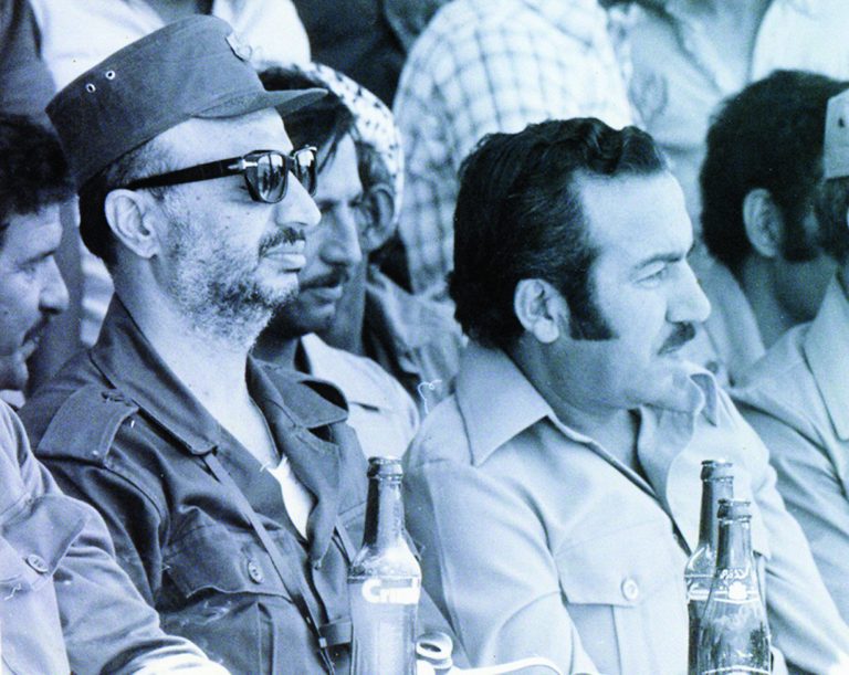 Undated file photograph of Palestinian leader Yasser Arafat, left, along with his deputy Abu Jihad, right, made available by the Palestinian Authority in Gaza City of the Gaza Strip. Lifting a nearly 25-year veil of secrecy, Israel acknowledged Thursday Nov 1 2012 that it killed the deputy of Palestinian leader Yasser Arafat in a 1988 seaborne raid on Tunisia. Israel has long been suspected of assassinating Khalil al-Wazir, who was better known by his nom de guerre Abu Jihad. But only now has the country's military censor cleared the Yediot Ahronot daily to publish the information, including an interview with the commando who killed him, at least 12 years after the newspaper got the information. (AP Photo/Palestinian Authority, File)