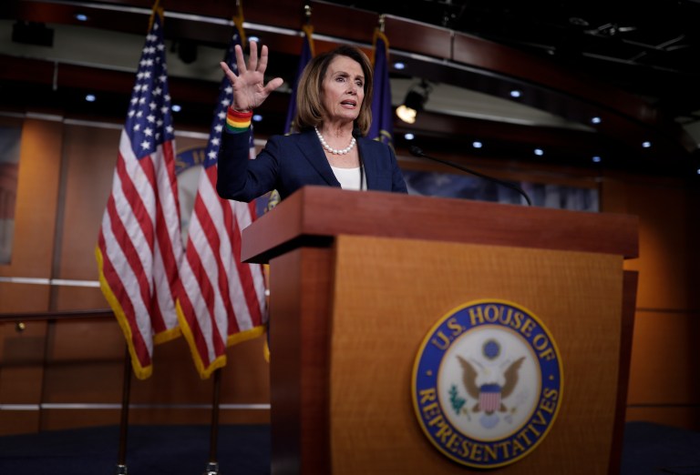 Pelosi said at the same press conference that Republicans, more than Democrats, are to blame for the harsh political discourse that many think is to blame for some of the violence seen in the country. (AP Photo/J. Scott Applewhite)
