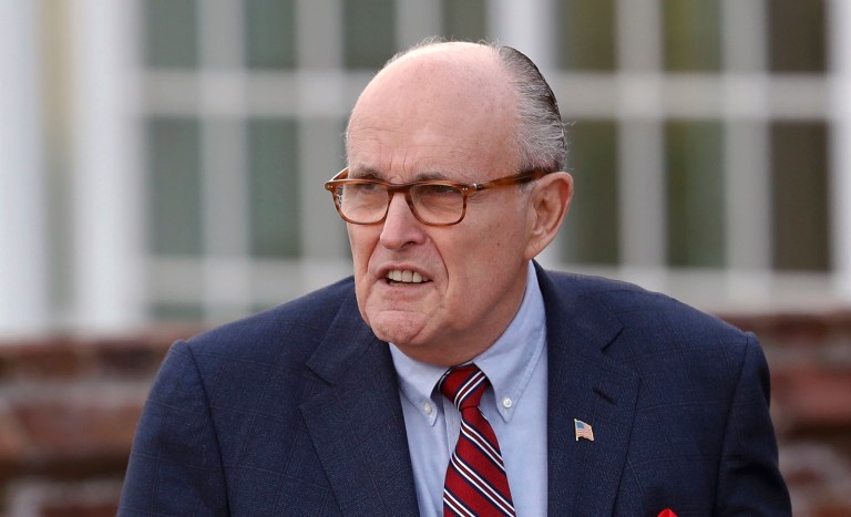 Former New York Mayor Rudy Giuliani said shortly after the first travel ban was handed down that he had been asked by Trump during the transition to find a legal way to do a Muslim travel ban.
		 (AP Photo/Carolyn Kaster)
