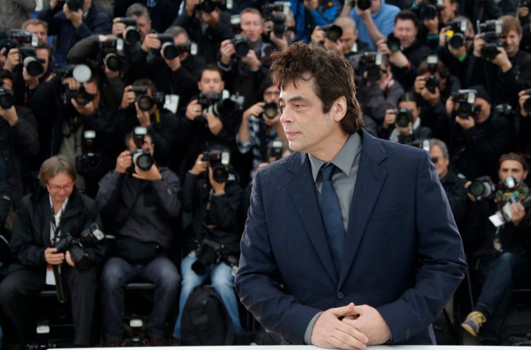 Actor Benicio Del Toro poses for photographers during a photo call for the film Jimmy P. Psychotheraphy of a Plains Indian at the 66th international film festival, in Cannes, southern France, Saturday, May 18, 2013. (AP Photo/Francois Mori)