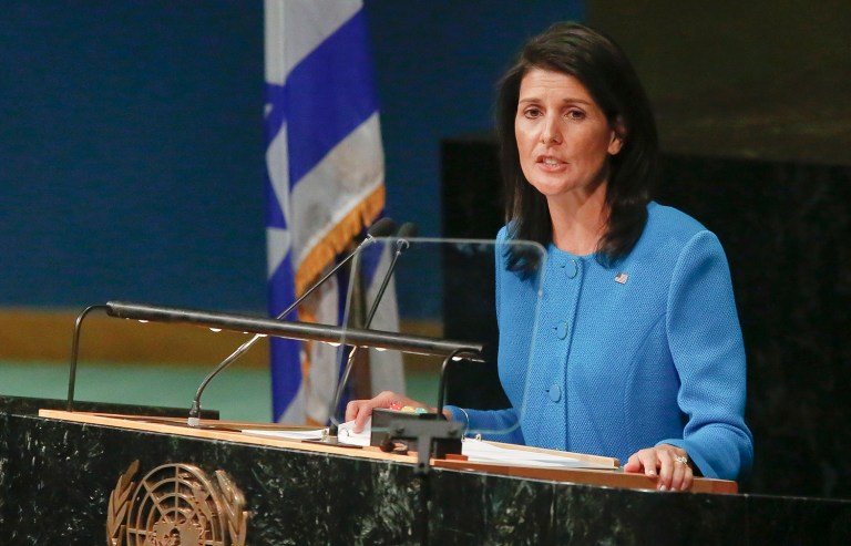 United States UN Ambassador Nikki Haley warns that United Nations diplomats should worry about the 
