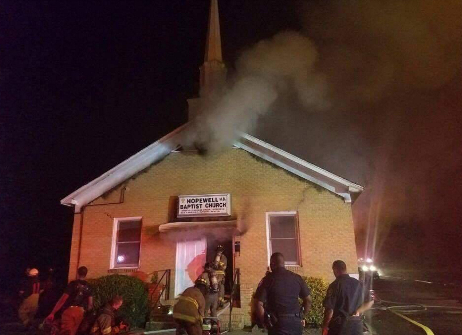 Vandals burn black church, paint it with ‘Vote Trump’