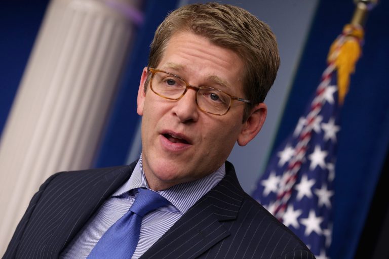 WASHINGTON, DC - JANUARY 08:  White House Press Secretary Jay Carney conducts the daily news briefing in the James Brady Press Briefing Room at the White House January 8, 2013 in Washington, DC. Carney said that the White House will not negotiate with Congress about raising the national debt ceiling.  (Photo by Chip Somodevilla/Getty Images)