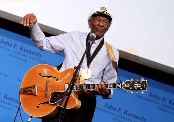 Boston, MA - FEBRUARY 26: Chuck Berry performs during the 2012 Awards for Lyrics of Literary Excellence at The John F. Kennedy Presidential Library And Museum on February 26, 2012 in Boston, Massachusetts. (Photo by Marc Andrew Deley/Getty Images)