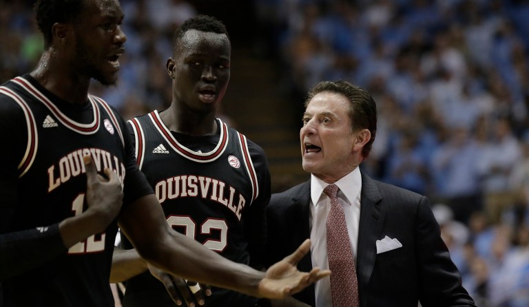 Rick Pitino, for whom this latest-but-not-only hoops scandal will almost certainly end his coaching career, signed a contract just two years ago giving him nearly $51 million over 10 years, plus big potential bonuses. (AP Photo/Gerry Broome)