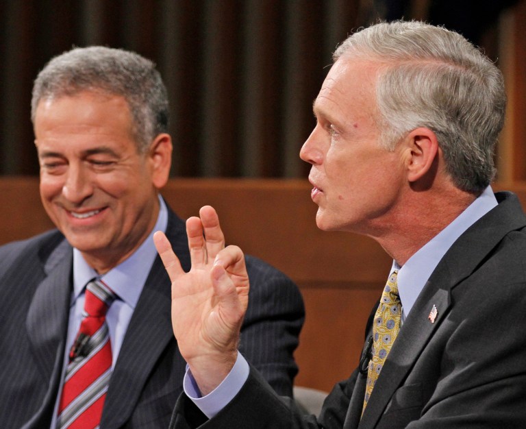 Former Sen. Russ Feingold leads Sen. Ron Johnson by just one point, 45-44 percent, in the latest Marquette University Law School poll released Wednesday afternoon. (AP Photo)