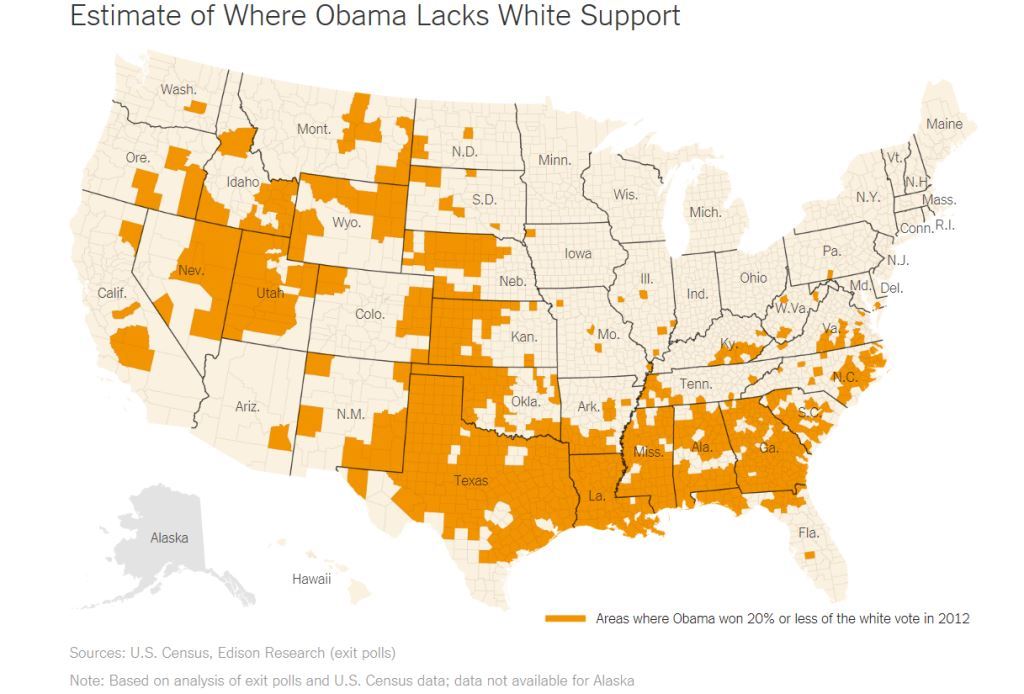 New York Times data-driven blog post on Southern whites’ votes doesn’t have much good data