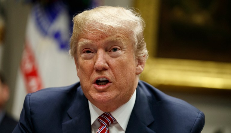 The latest attempt to pressure North Korea into abandoning its nuclear weapons program comes as the president's daughter Ivanka and several senior administration officials attend the closing days of the Winter Olympics in Pyeongchang, South Korea. (AP Photo/Evan Vucci)