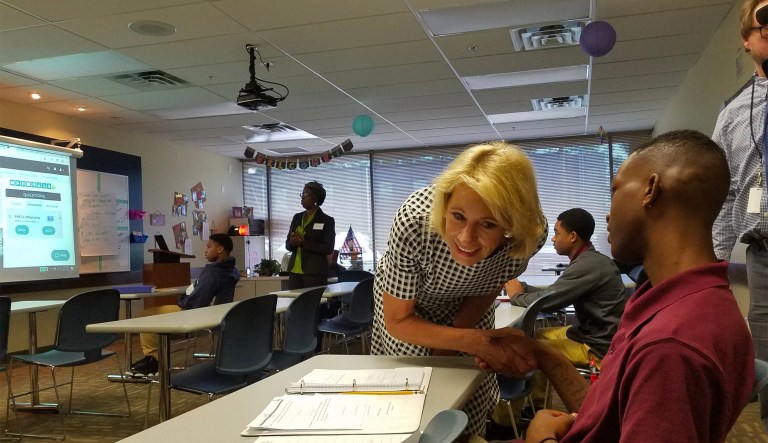 ACCEL opened August 21 as Alabama's first public charter school, and its schedule has been jam-packed with class introductions, meetings, and a visit from Secretary of Education Betsy DeVos. (@LawrenceSpecker/Twitter)