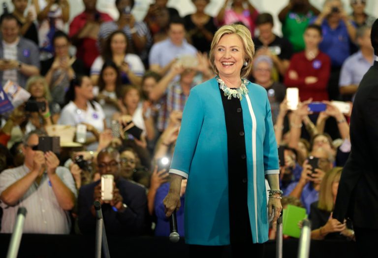 Democratic presidential candidate Hillary Clinton speaks during a campaign event in Davie, Fla. (AP Photo/Lynne Sladky)