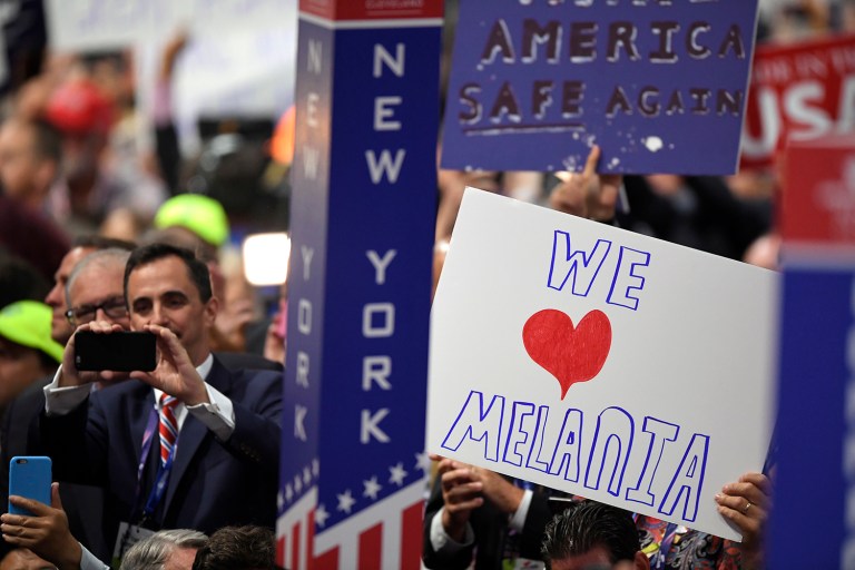 In Cleveland, most delegates sided with the Trump campaign and blasted the media. (AP Photo/Mark J. Terrill)