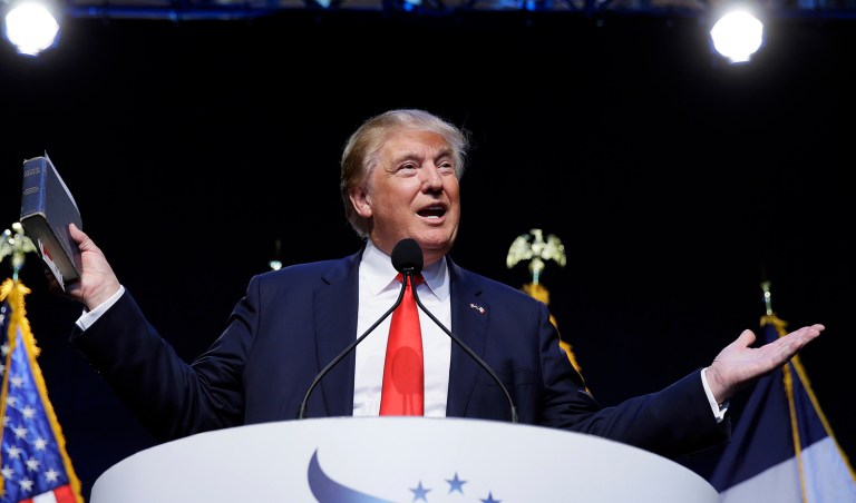 Donald Trump met with the head of one of the leading defense industry associations, suggesting that the businessman is seeking advice from a broader group of defense experts. (AP Photo/Charlie Neibergall, File)