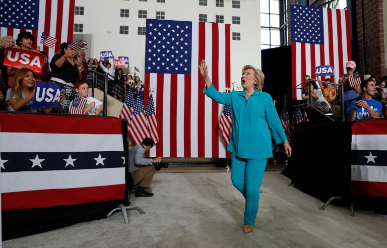 Clinton enjoys 90 percent support among minorities in the Keystone State, while Trump draws just 5 percent. (AP Photo/Carolyn Kaster)