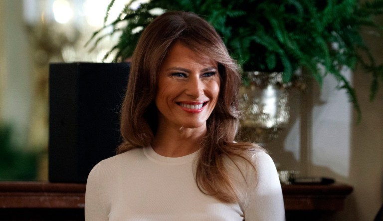 First lady Melania Trump plans to visit Lily's Place, an infant recovery center in Huntington, W.Va., that treats babies who have been exposed to addictive substances while their mother was pregnant. (AP Photo/Evan Vucci)