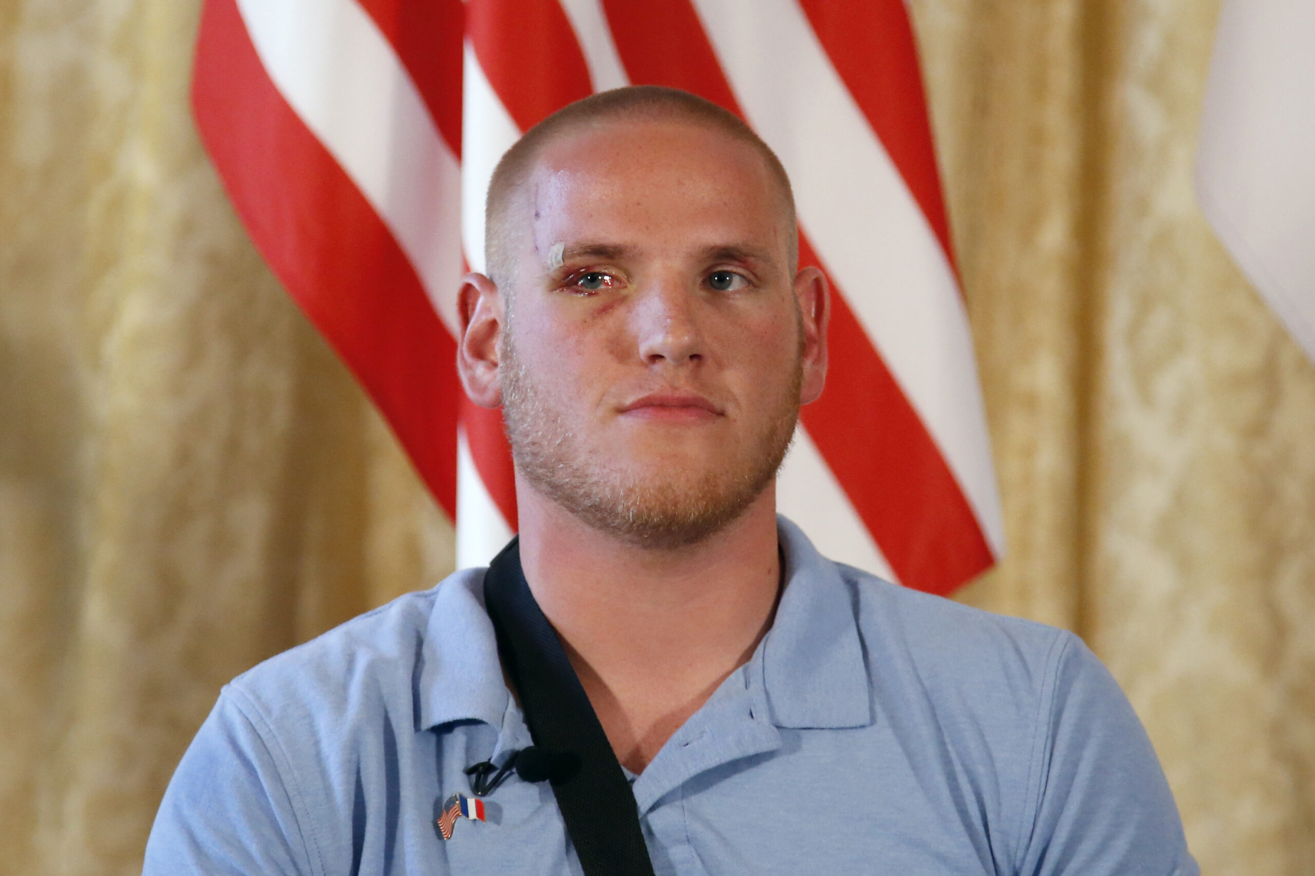 Hero airman nominated for non-combat award after train attack