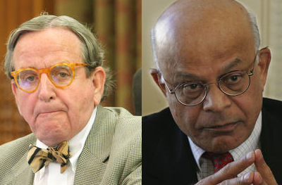 Councilman Jim Graham, left, and Chief Financial Officer Natwar Gandhi