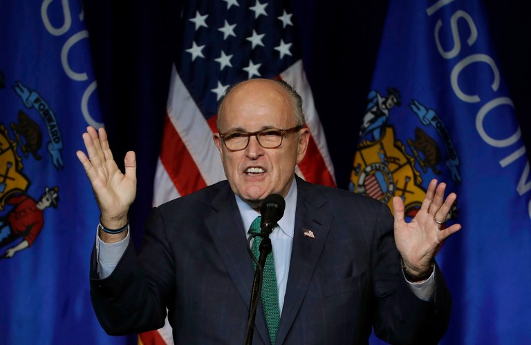 Former New York City Mayor Rudy Giuliani turned down two different roles offered to him in the Trump administration. (AP Photo/Matt Rourke)