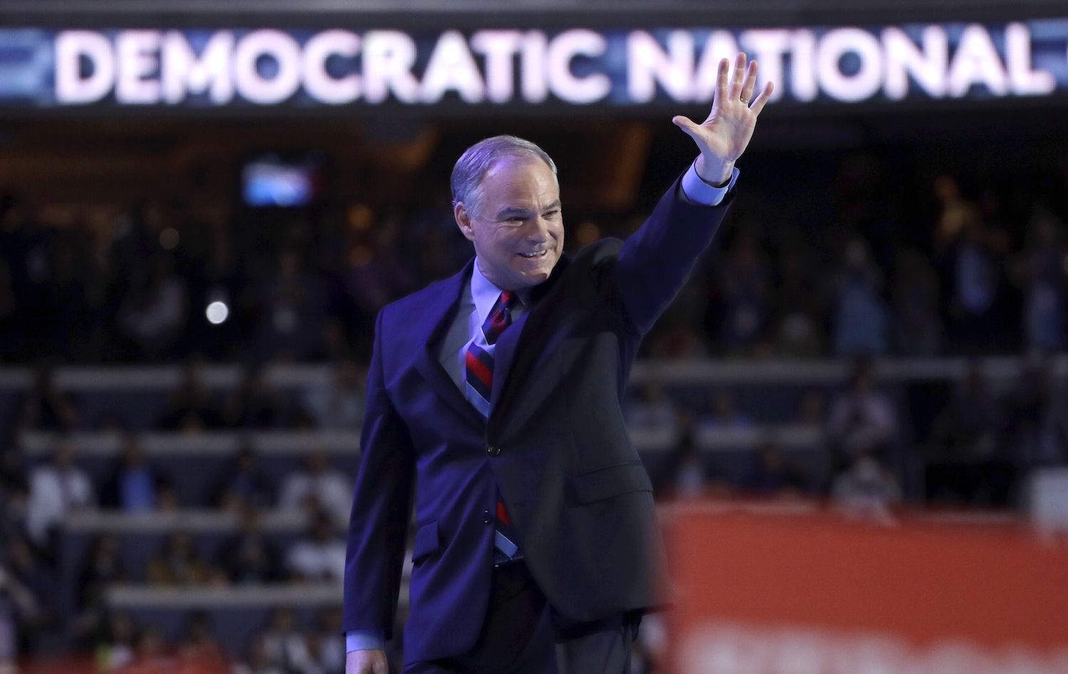 Kaine gets lukewarm reception from DNC’s liberal wing