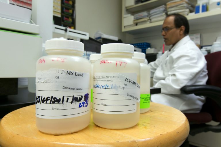 In March, the school district in Newark, N.J., shut off sinks and fountains in 30 buildings in response to high lead samples while offering to test as many as 17,000 children for lead contamination. (AP Photo/Richard Drew)