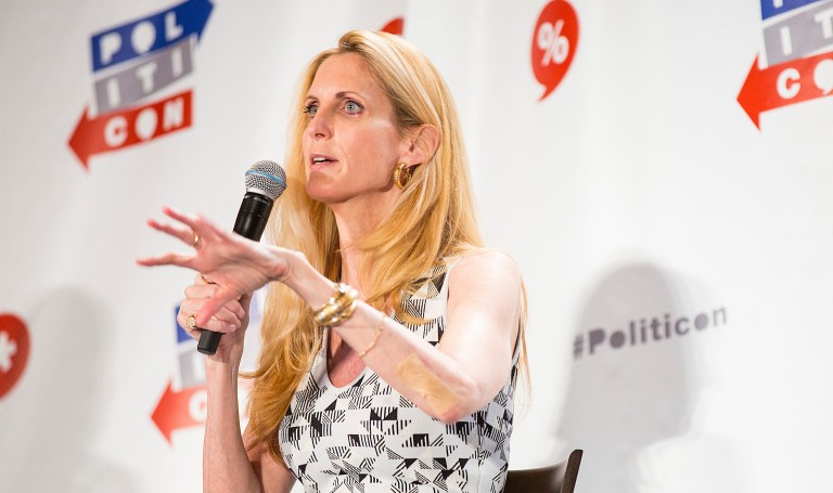 Conservative author Ann Coulter fired a fury of tweets on Saturday evening condemning Delta Airlines after she claims she was forced to move from her pre-booked seat. (Photo by Colin Young-Wolff/Invision/AP)
