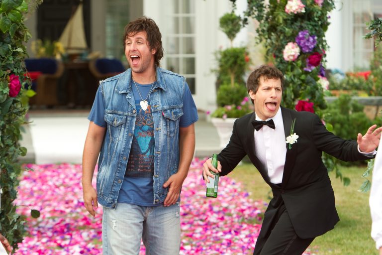   This film image released by Columbia Pictures shows Adam Sandler, left, and Andy Samberg in a scene from 