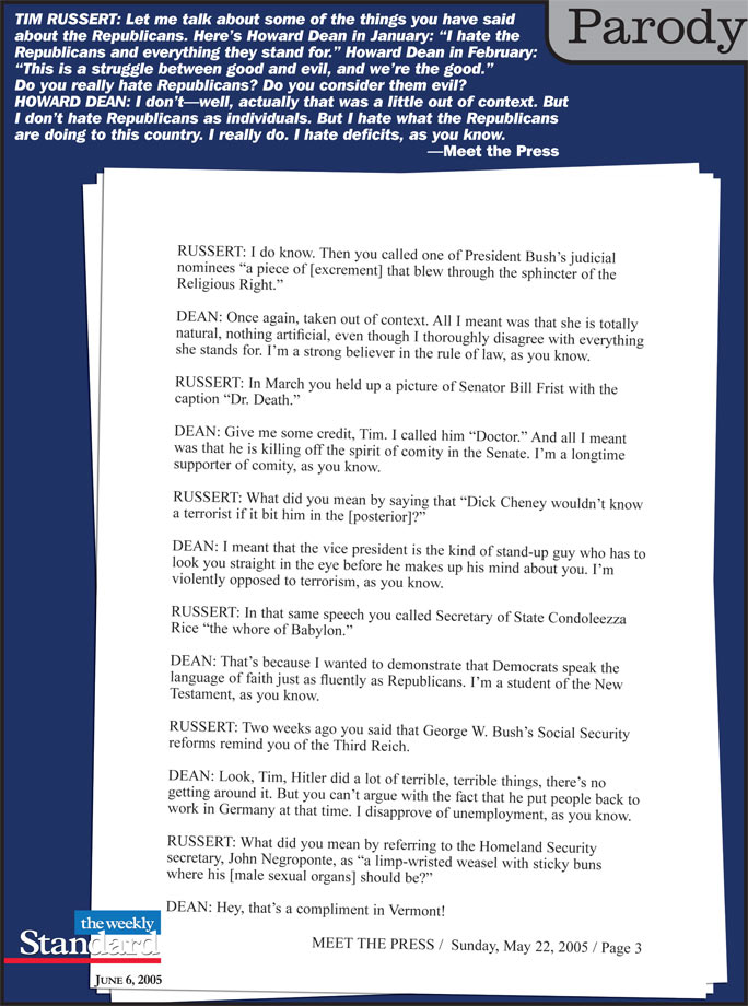 Howard Dean taken out of context on Meet the Press.