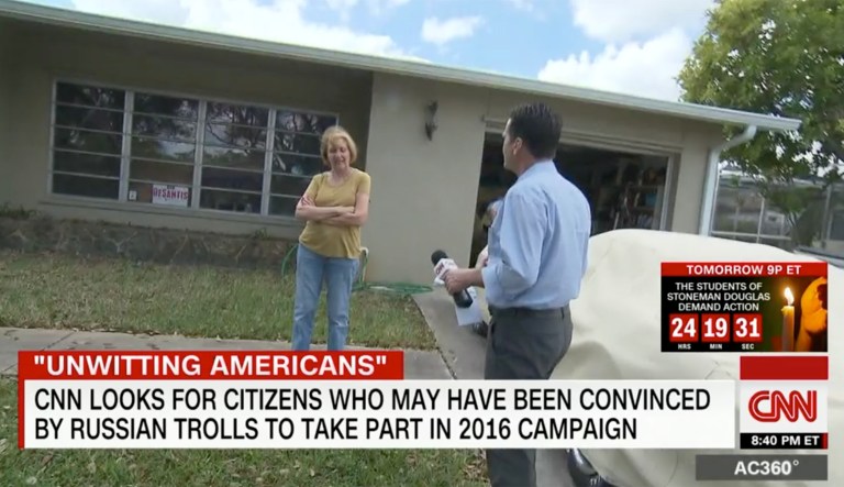 It's really remarkable that CNN editors didn't consider that outing a private citizen as an unwitting dupe of Russian interference would put an enormous target on that private citizen's chest. (CNN)