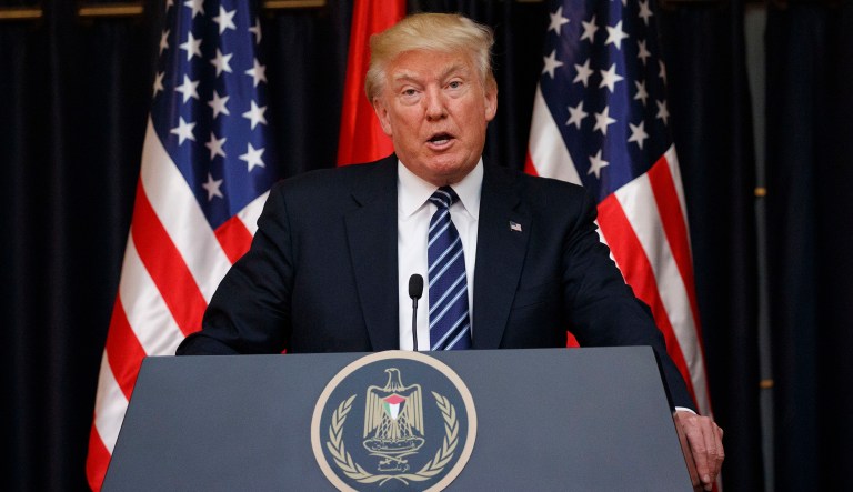 President Trump offered to help British Prime Minister Theresa May in a Tuesday morning phone call, just hours after a terrorist attack in Manchester, England. (AP Photo/Evan Vucci)