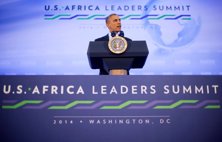 President Barack Obama during his news conference at US African Leaders Summit, Wednesday, Aug. 6, 2014 at the State Department in Washington.Obama and dozens of African leaders opened talks Wednesday on two key issues that threaten to disrupt economic progress on the continent: security and government corruption. (AP Photo/Pablo Martinez Monsivais)