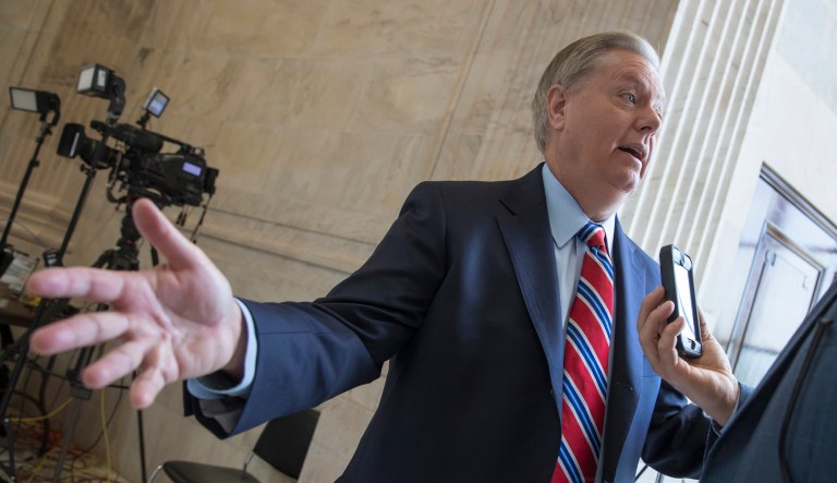 Sen. Lindsey Graham, R-S.C., challenged the president to be quieter about the allegations. (AP Photo/J. Scott Applewhite)