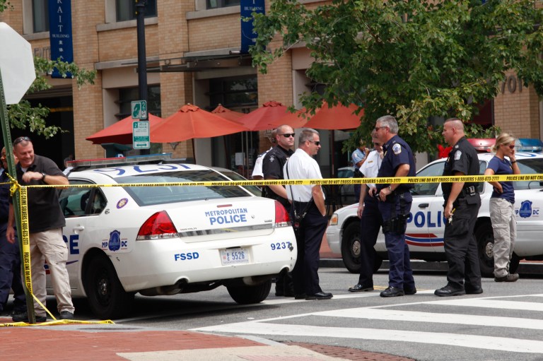 Police and FBI at the scene of a shooting at the Family Research Council (Graeme Jennings/Examiner)