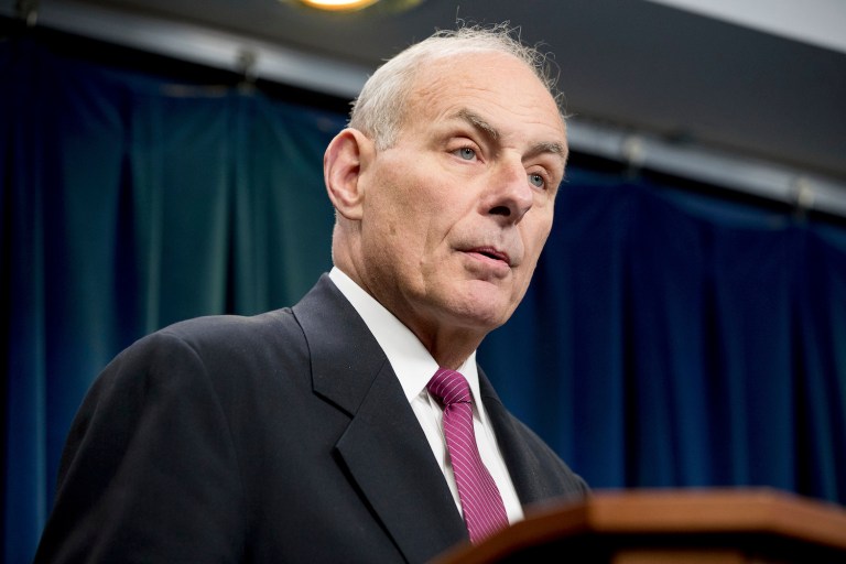 Kelly said that DHS is still researching the alternative background check process. (AP Photo/Andrew Harnik)
