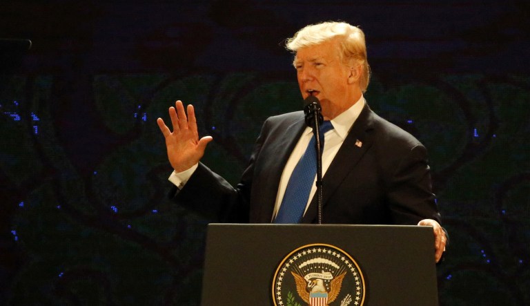 President Trump has long saddled China with much of the blame for perpetuating unfair standards in the region. But since taking office, Trump has moved more slowly to put pressure on China over its trade practices. (Anthony Wallance/Pool Photo via AP)