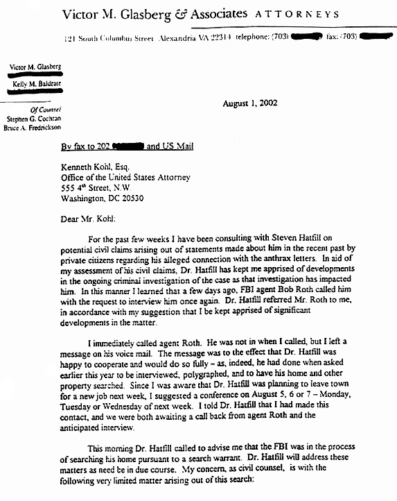 Glasberg Letter to Kohl, August 1, 2002