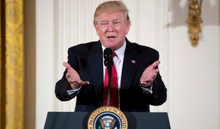 President Trump is taking a harsher tone with the conservative House Freedom Caucus, calling for their defeat in the 2018 midterm election. (AP Photo/Andrew Harnik)