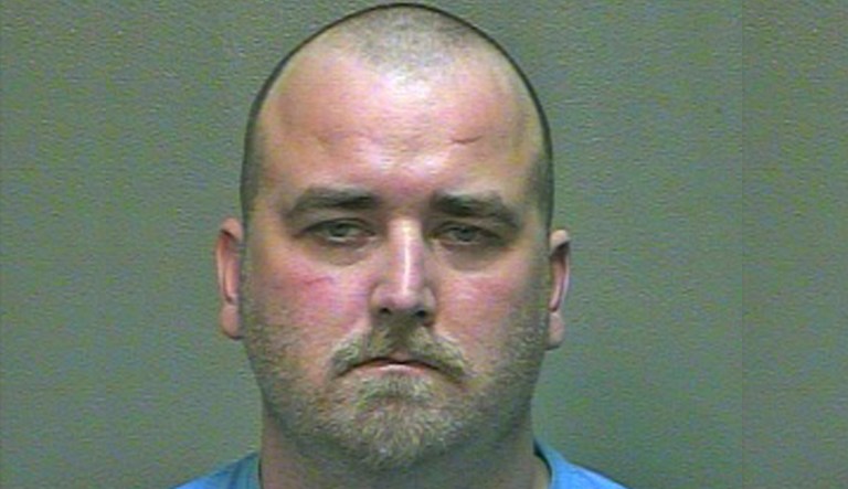 The monument had been erected less than a day before the suspect is believed to have toppled it. (Oklahoma County Sheriff's Office via AP)