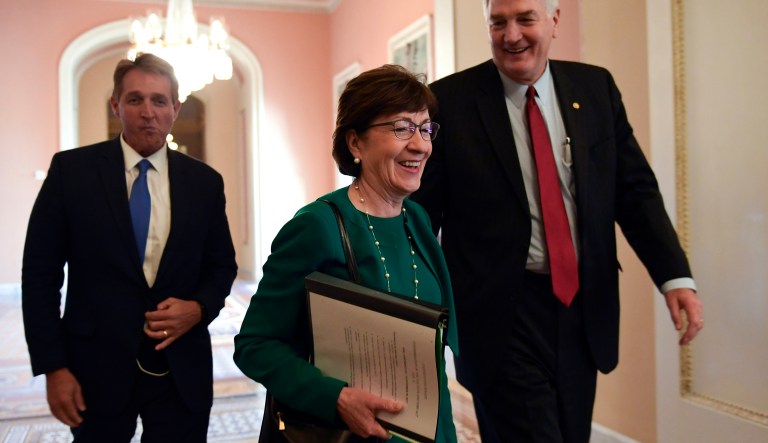 The estimate showed that Collins' proposed reinsurance program, which would inject $10 billion into the health insurance system distributed evenly over two years, would reduce premiums in 2019 by 4 percent and increase enrollment by 180,000 people. (AP Photo/Susan Walsh)