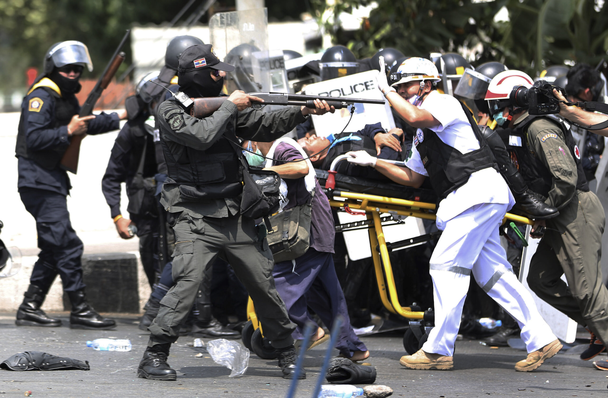 Thai police clash with protesters, leaving 4 dead