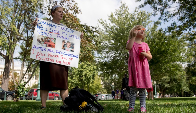 The Graham-Cassidy bill would substantially cut Medicaid funding to states by $713 billion through 2026 and more than $3.5 trillion over the next 20 years, according to a healthcare consulting firm. (AP Photo/Andrew Harnik)