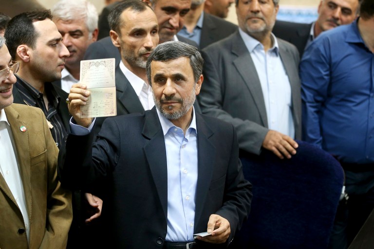 Former Iranian President Mahmoud Ahmadinejad on Wednesday unexpectedly filed to run in the Iran's May presidential election, contradicting a recommendation from the supreme leader to stay out of the race. (AP Photo/Ebrahim Noroozi)