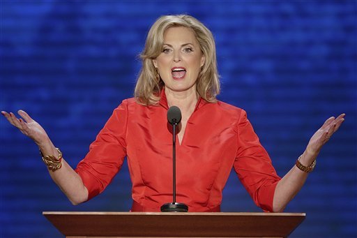 Ann Romney, wife of U.S. Republican presidential candidate Mitt Romney, addresses the Republican National Convention in Tampa, Fla., on Wednesday, Aug. 29, 2012. (AP Photo/J. Scott Applewhite)